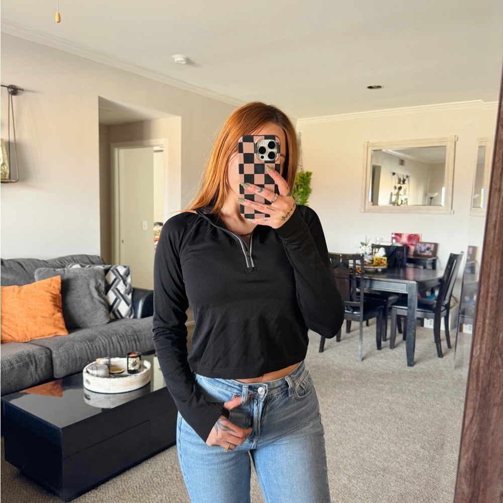CROP WORKOUT 1/4 ZIP